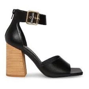 Women’s Madden Girl Reveal Heeled Sandals Oxford Black Size 8 US!